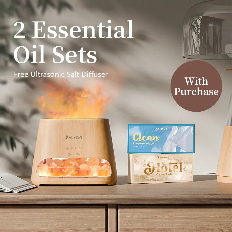 2-In-1 Himalayan Salt Lamp Diffuser, Cool Mist Humidifier, Pure Himalayan Salt, Ultrasonic Essential Oil Diffuser with Ambient Glow, For( Bedroom/Office/Bathroom/Car);As(Gift / Mood Relief / Home Decoration)