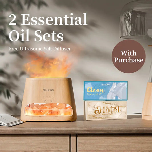 2-In-1 Himalayan Salt Lamp Diffuser, Cool Mist Humidifier, Pure Himalayan Salt, Ultrasonic Essential Oil Diffuser with Ambient Glow, For( Bedroom/Office/Bathroom/Car);As(Gift / Mood Relief / Home Decoration)