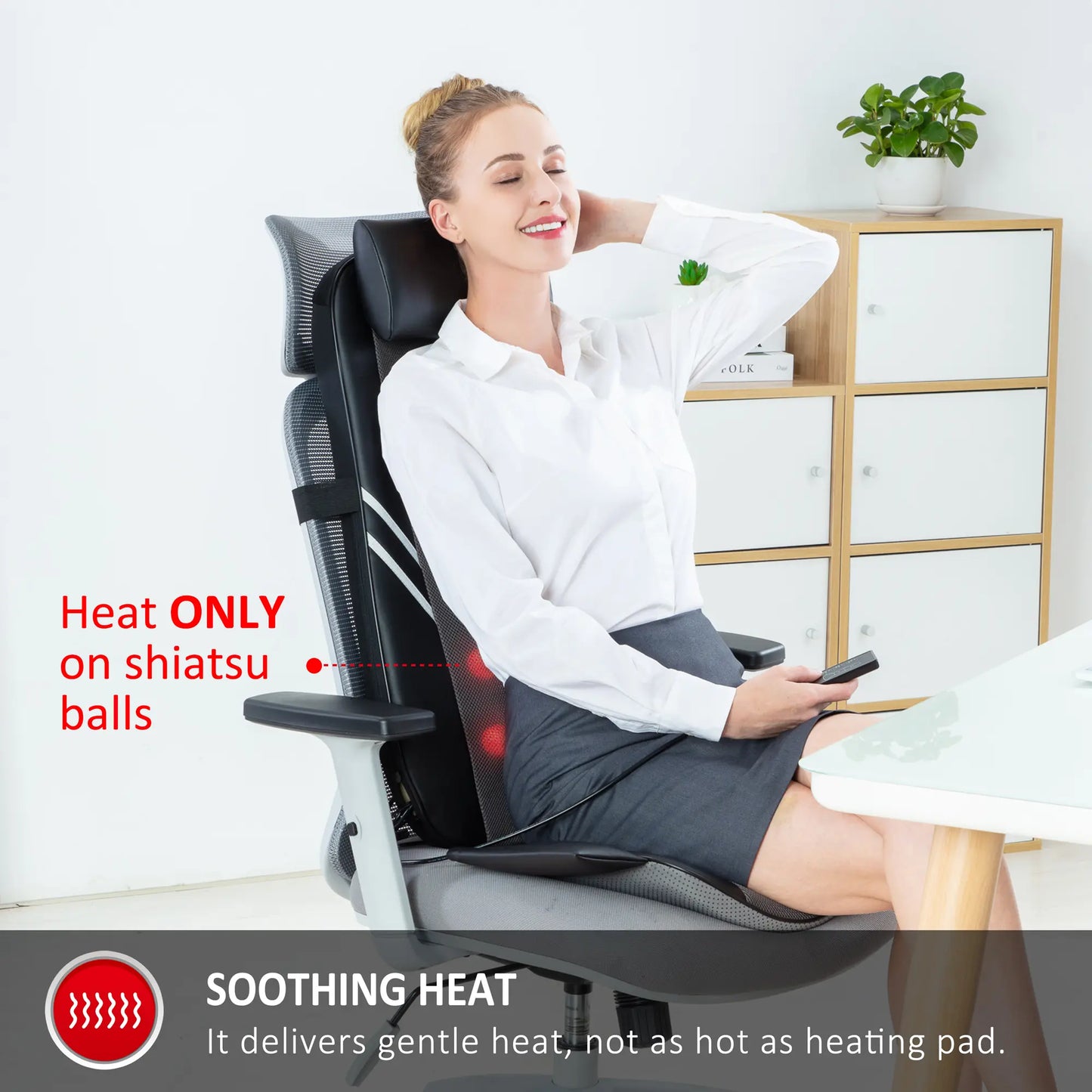 Snailax Back Massager with Heat Shiatsu Massage Seat Cushion - 2D/3D 2-In-1 Modes Back Massager with Heat Adjustable Gifts for Women/Men