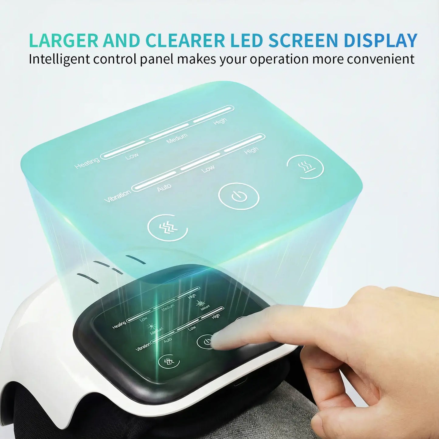 Knee Massager,Cordless Knee Massager and Vibration,Adjustable Temperature Knee Massager with Clear Visible LED Screen Comfort