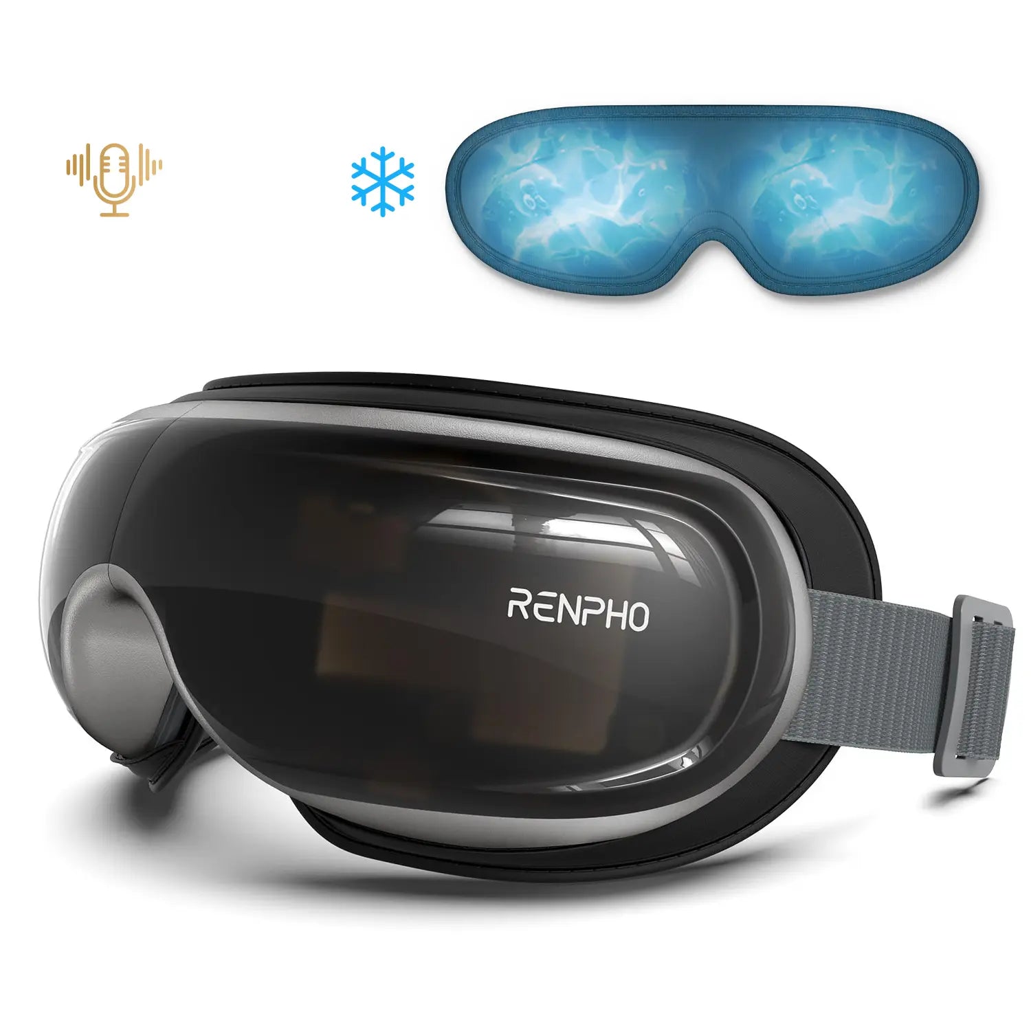 RENPHO Eyeris 3 Eye Massager with Heat and Cooling for Migraines, Summervibes Voice Controlled Portable Eye Mask with Comfort Ice Pack, Gift Choice for Man Women
