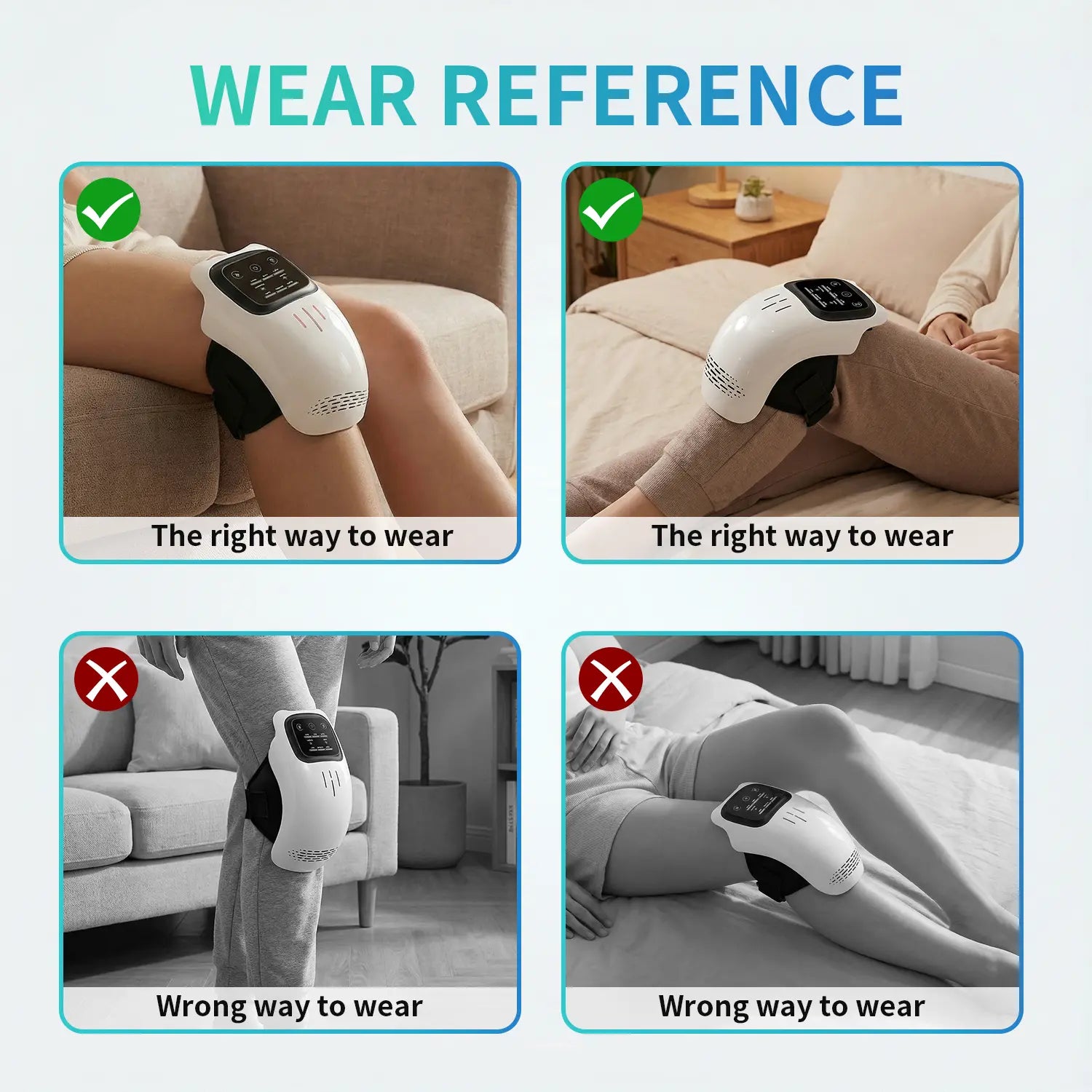 Knee Massager,Cordless Knee Massager and Vibration,Adjustable Temperature Knee Massager with Clear Visible LED Screen Comfort