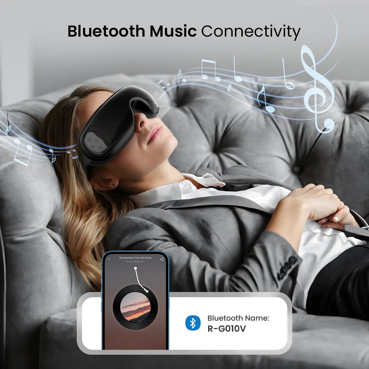 RENPHO Eyeris 3 Eye Massager with Heat and Cooling for Migraines, Summervibes Voice Controlled Portable Eye Mask with Comfort Ice Pack, Gift Choice for Man Women
