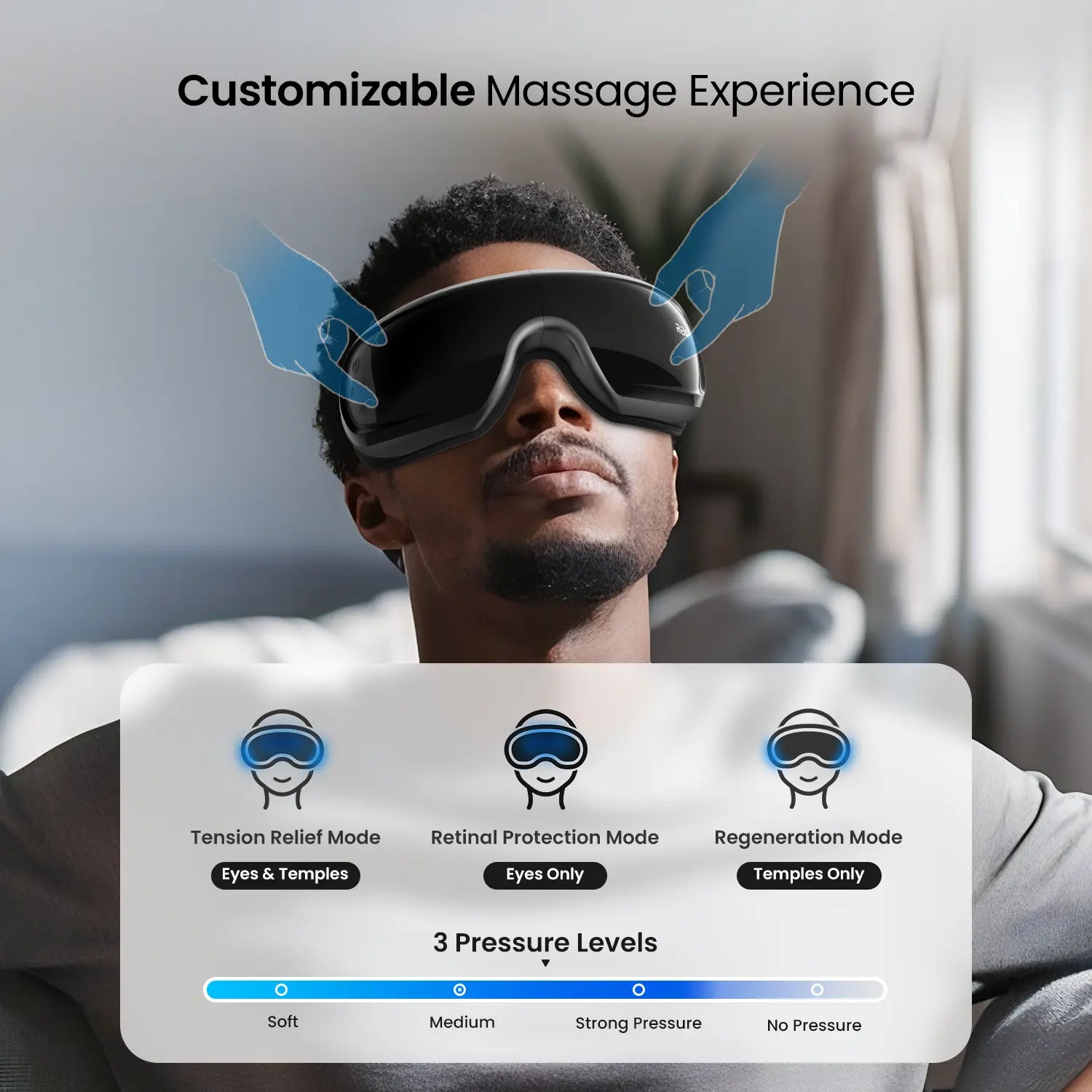 RENPHO Eyeris 3 Eye Massager with Heat and Cooling for Migraines, Summervibes Voice Controlled Portable Eye Mask with Comfort Ice Pack, Gift Choice for Man Women