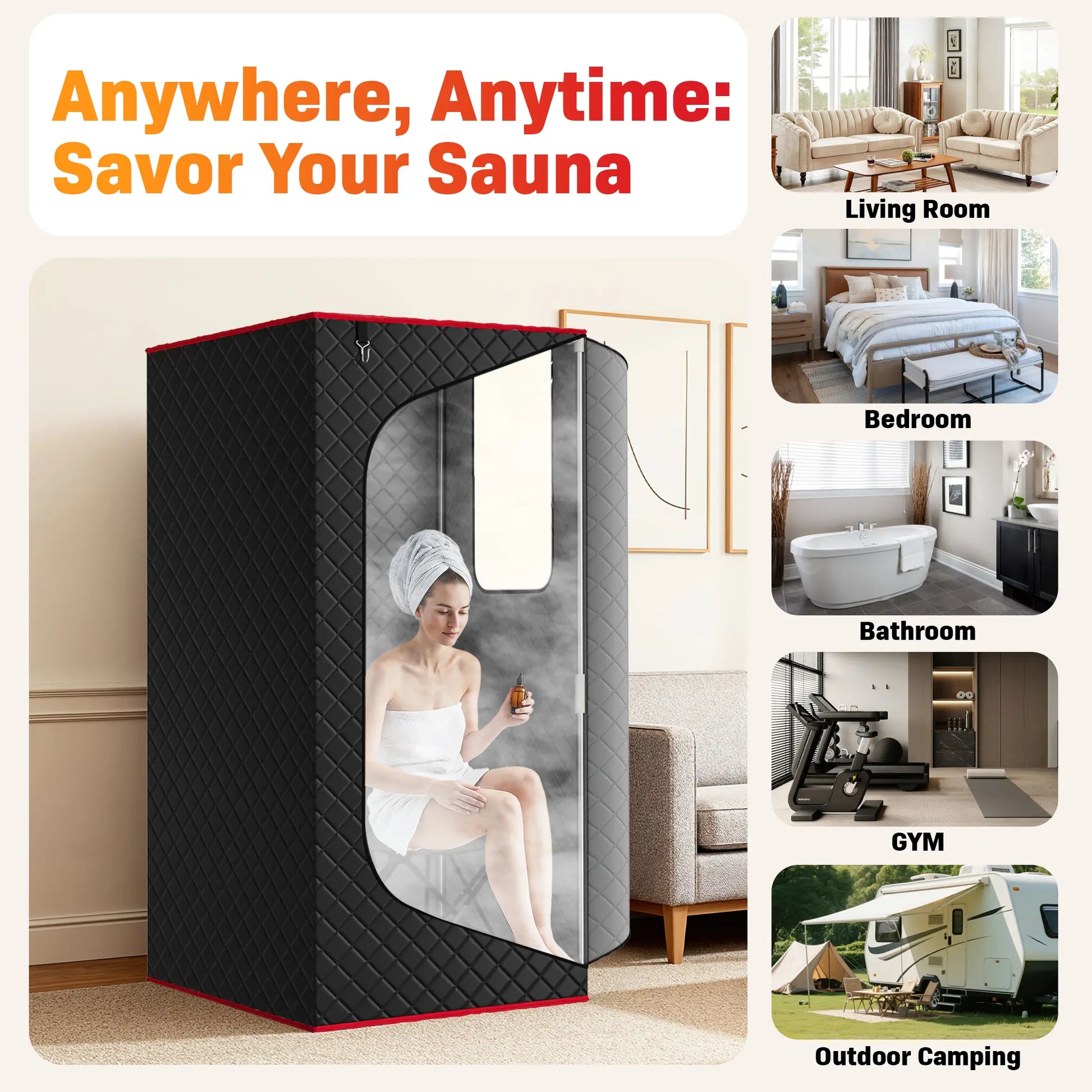 TEHANLD Portable Sauna Box for Home, Personal Steam Nurecover Saunas Heater at Home Use, 3.0L 1200W Steamer, Indoor Foldable Sauna Tent, Dry Sauna SPA Full Body Inflatable Pool