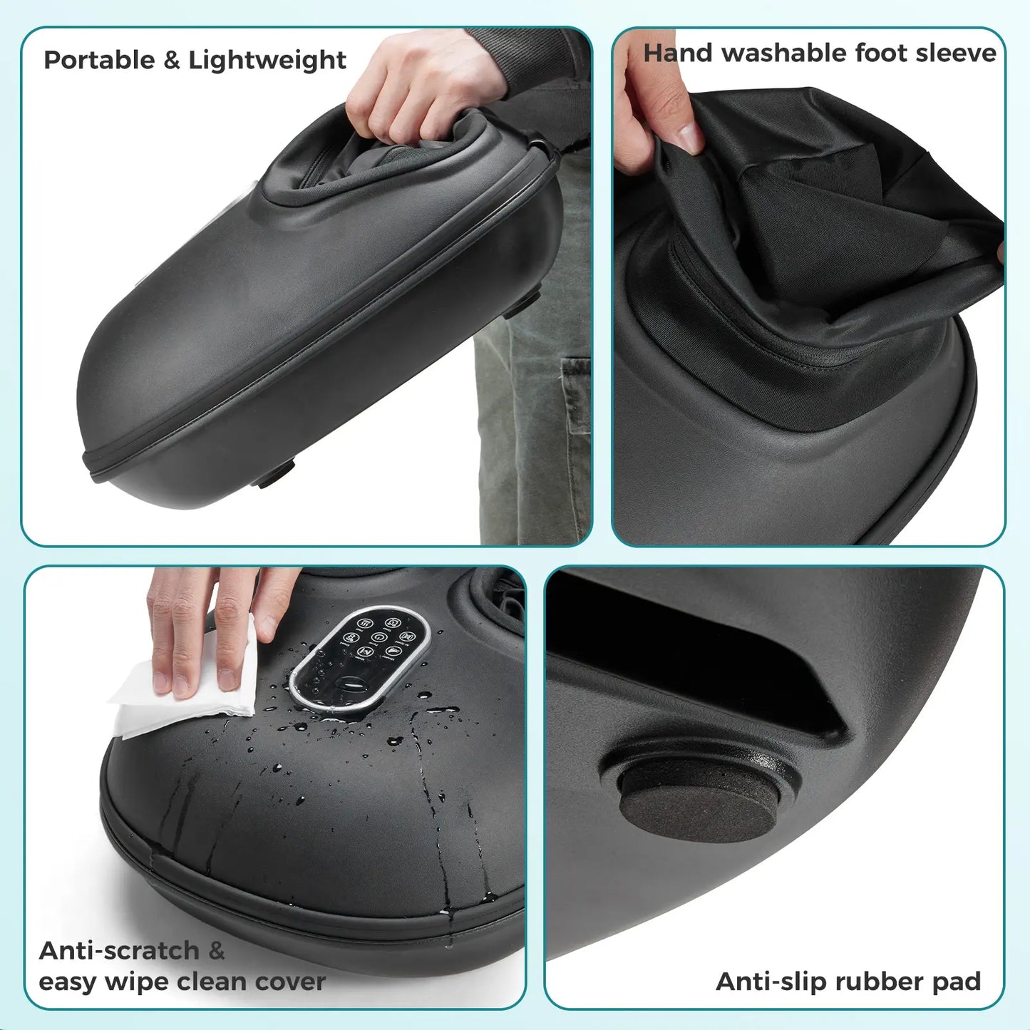 Foot Massager Machine with Heat, Shiatsu Deep Kneading Feet Massager with Air Compression, 6 Modes, Foot Massager Gifts for Women Men