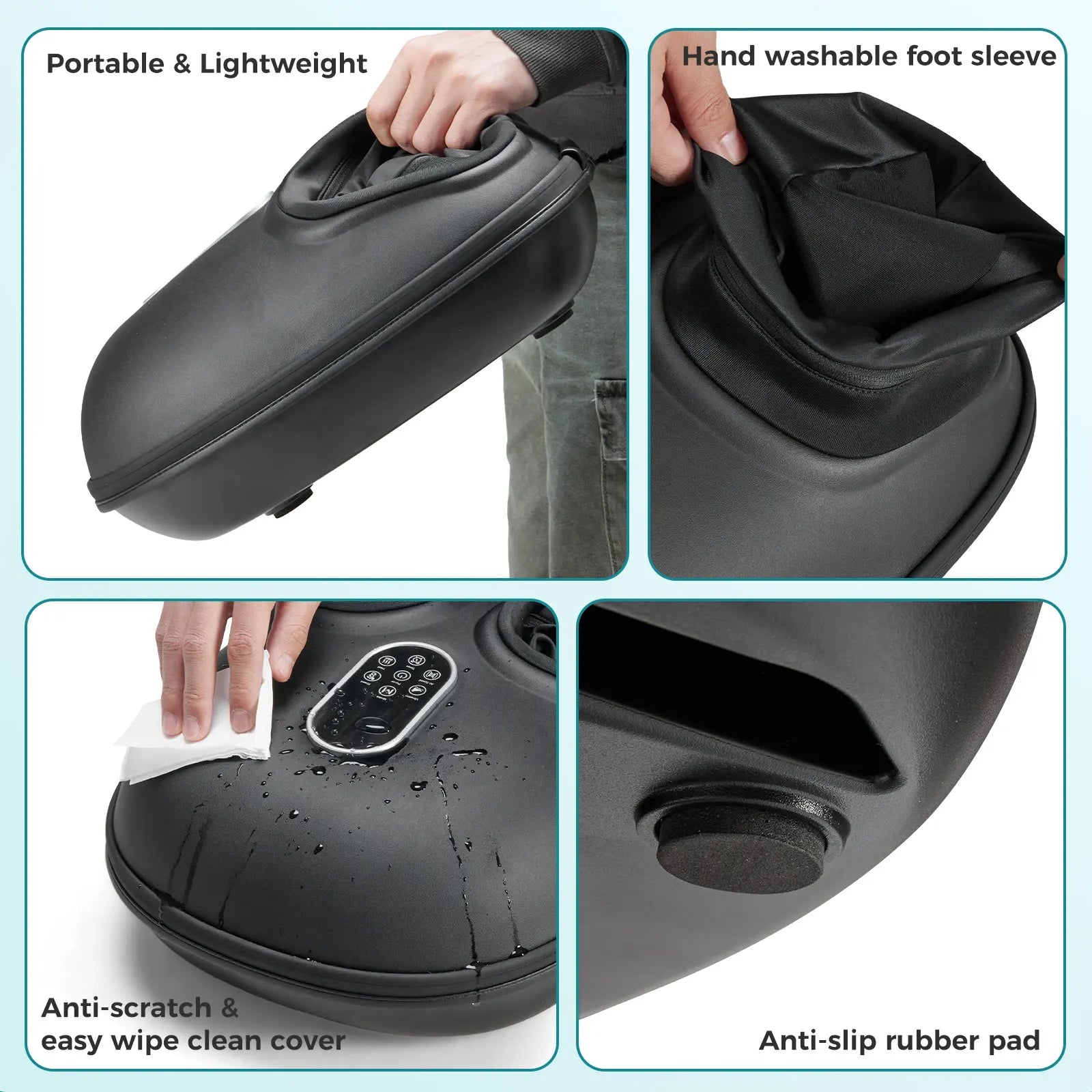 Foot Massager Machine with Heat, Shiatsu Deep Kneading Feet Massager with Air Compression, 6 Modes, Foot Massager Gifts for Women Men