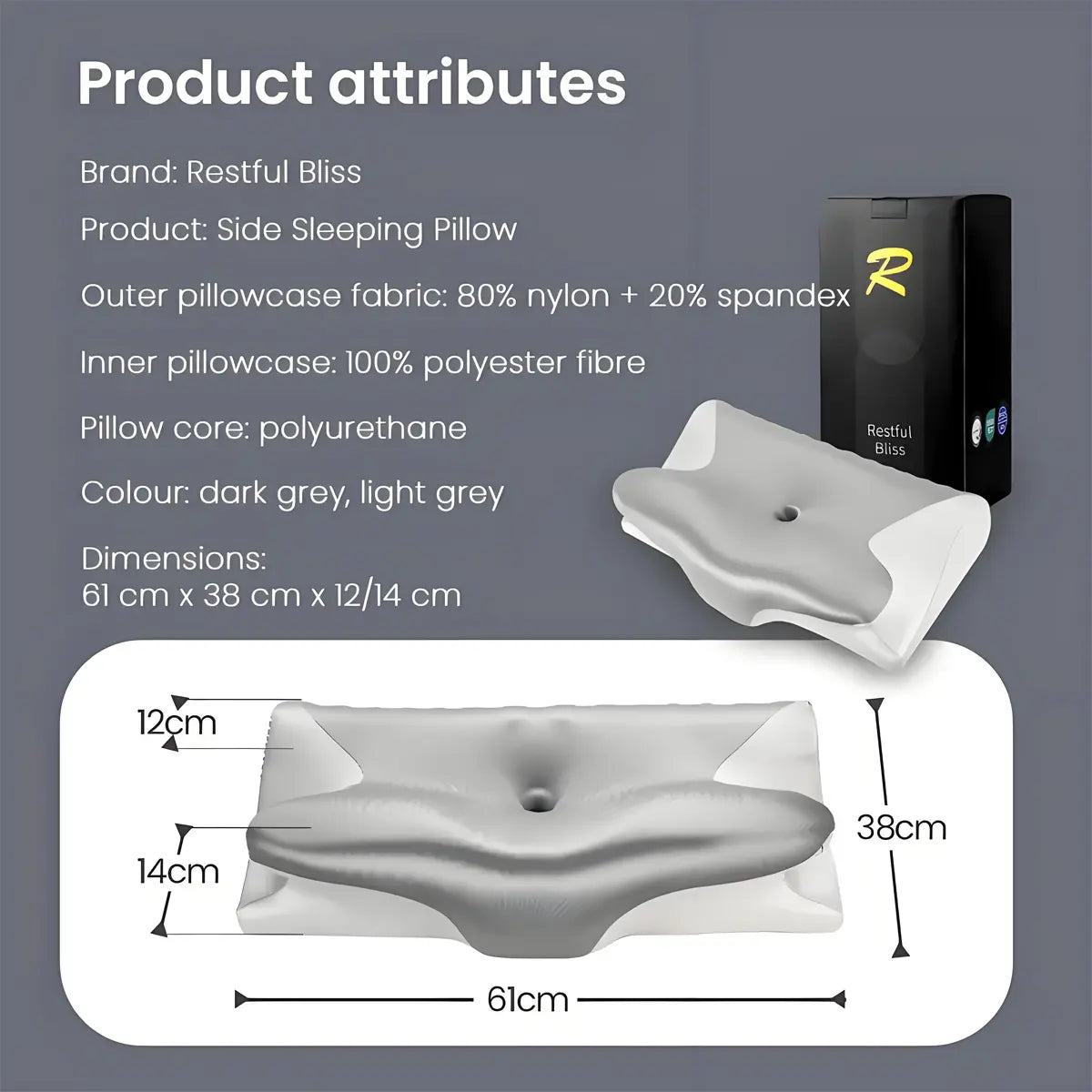 3D Ergonomic Cervical Pillow for Neck and Shoulder Support, Butterfly Contour Memory Foam Pillow with Breathable Air Holes, Cervical Alignment Support Pillow for Side Back Sleepers, Pain Relief Sleeping Pillow for Home Bedroom