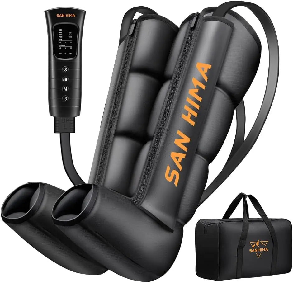 SAN HIMA Recovery Boots M/L – Sequential Full-Leg Air Compression Boots for Circulation & Pain Relief | 6 Modes, 6 Intensity | Pair for Daily Recovery